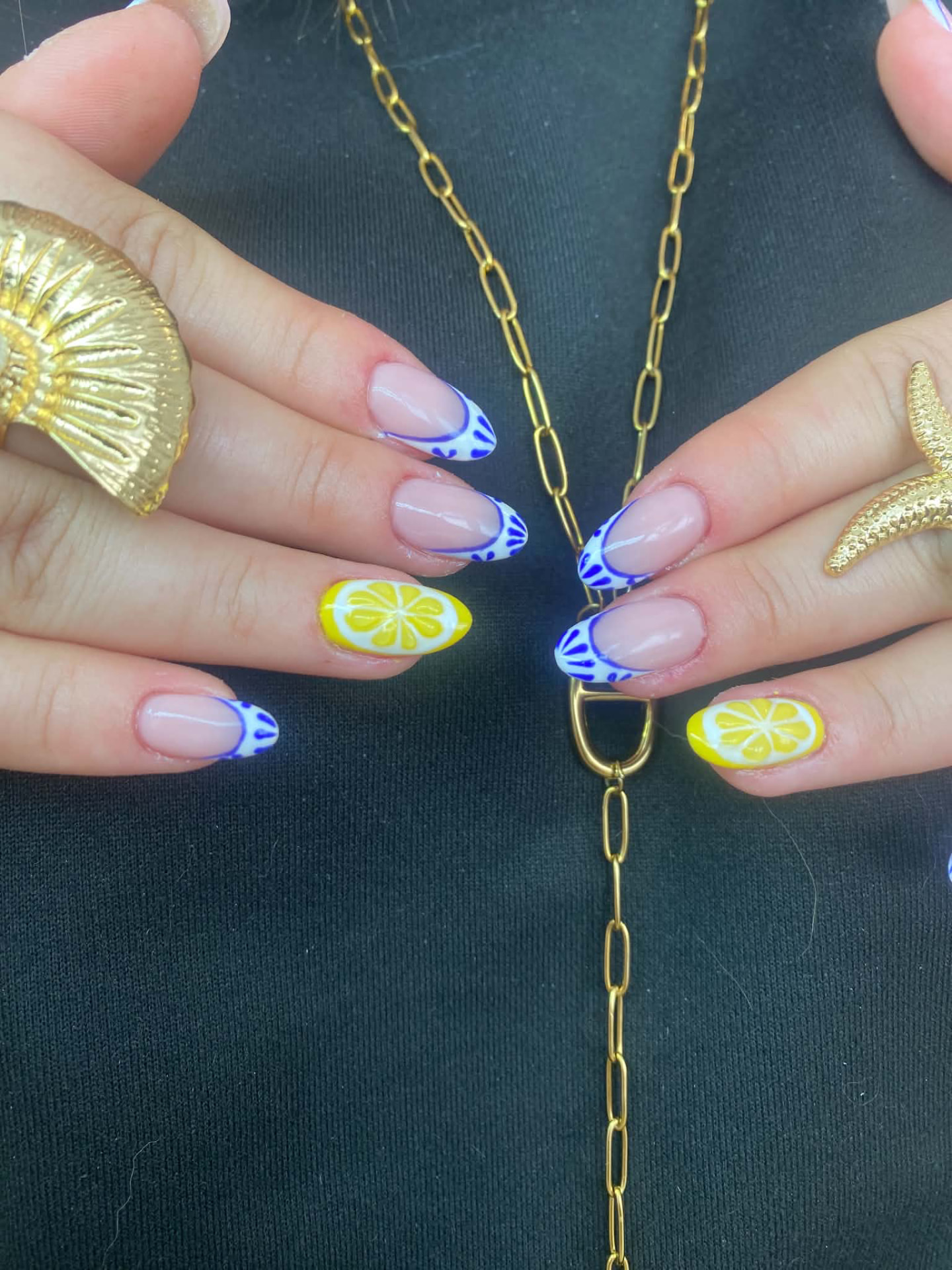 Citrons & motifs bleus