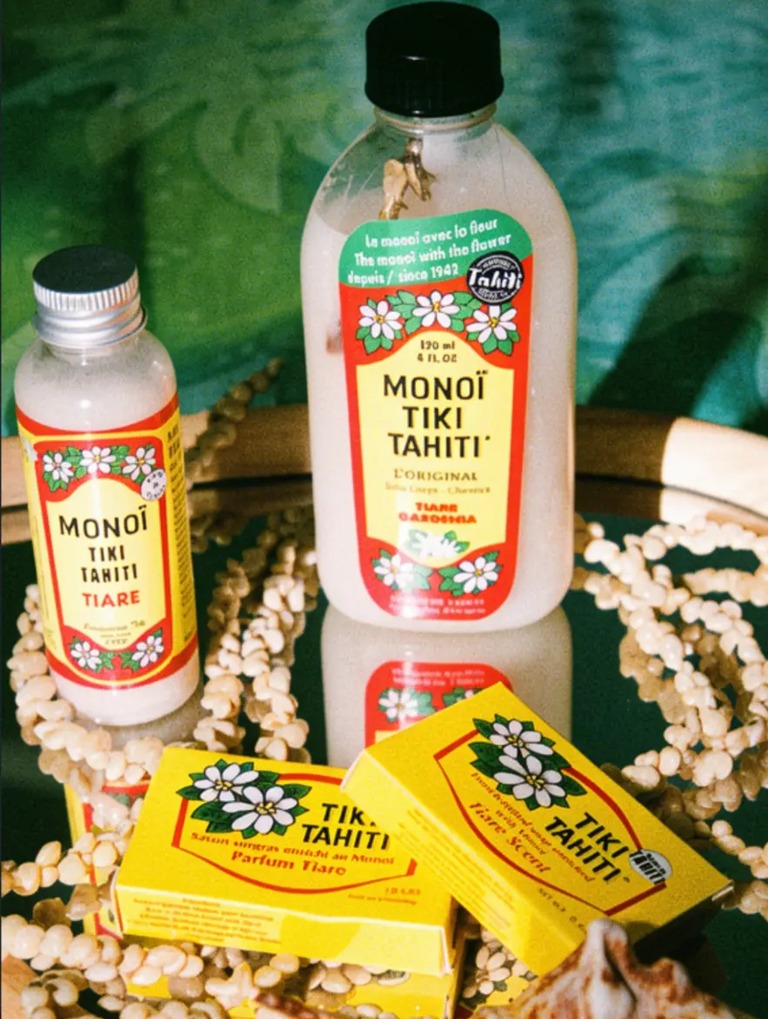 Huiles Monoï Tiki Tahiti au tiaré et savons Tiki Tahiti